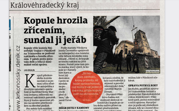 Kostel přišel o kopuli
