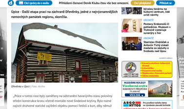 Historický objekt Dřevěnky je znovu o krok blíž záchraně