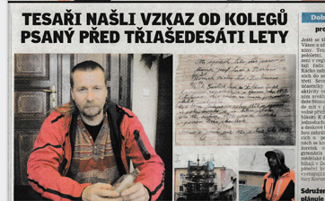 Tesaři našli vzkaz od kolegů