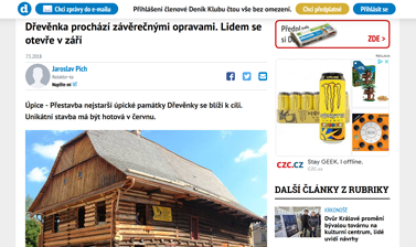 Dřevěnka prochází závěrečnými opravami. Lidem se otevře v září