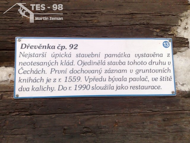 Dřevěnka, Úpice 2008